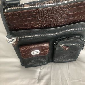 Brighton black genuine leather cross body purse